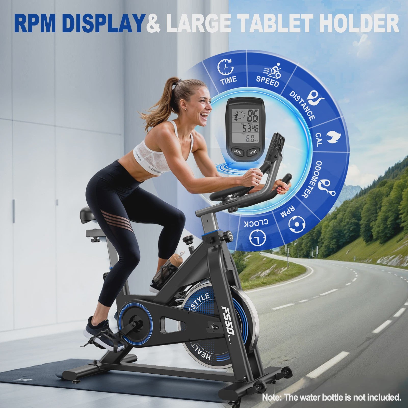 Fysiq Hometrainer Fiets met 300 Watt Weerstand & 4-Weg Verstelbaar Ergometer