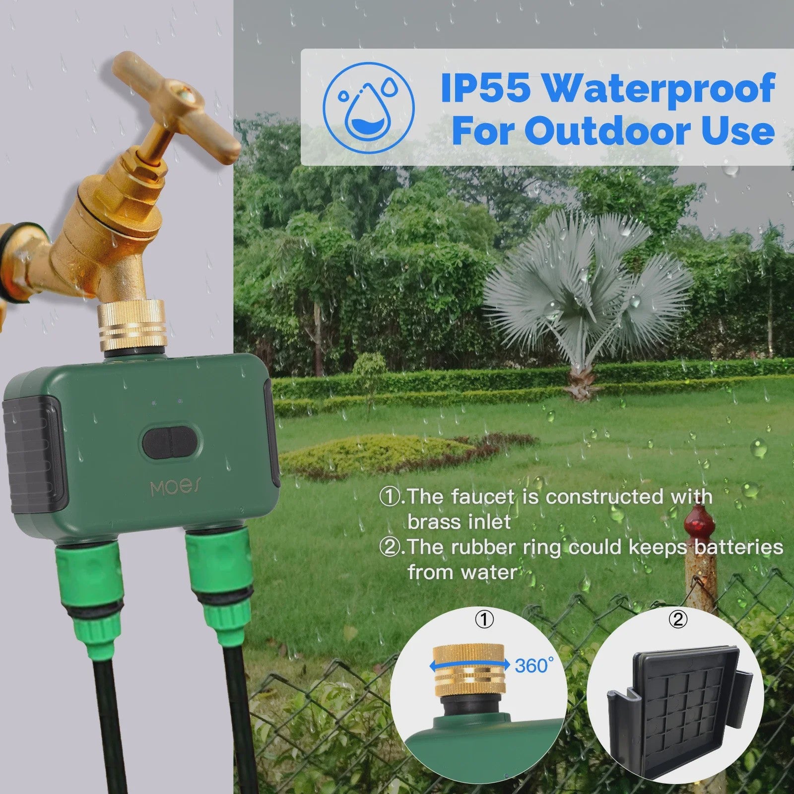 MOES Smart Zigbee 2-Uitlaat Water Timer - Slimme Tuinsproeier met App & Voice Control