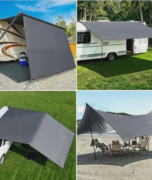 Waterdichte Luifel voor Camper, Caravan & Auto met UV-bescherming en Aluminium Stokken