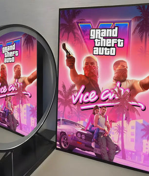 Grand Theft Auto GTA 6 Game Poster - Zelfklevend, Waterdicht & Frameloos