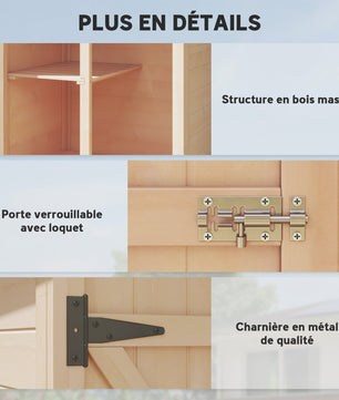 Outsunny Houten Tuinkast met Bitumen Dak - Ideaal voor Tuingereedschap