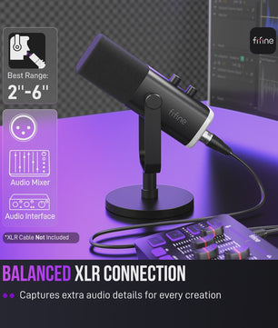 FIFINE AM8 Dynamische USB/XLR Microfoon met Touch Mute & RGB