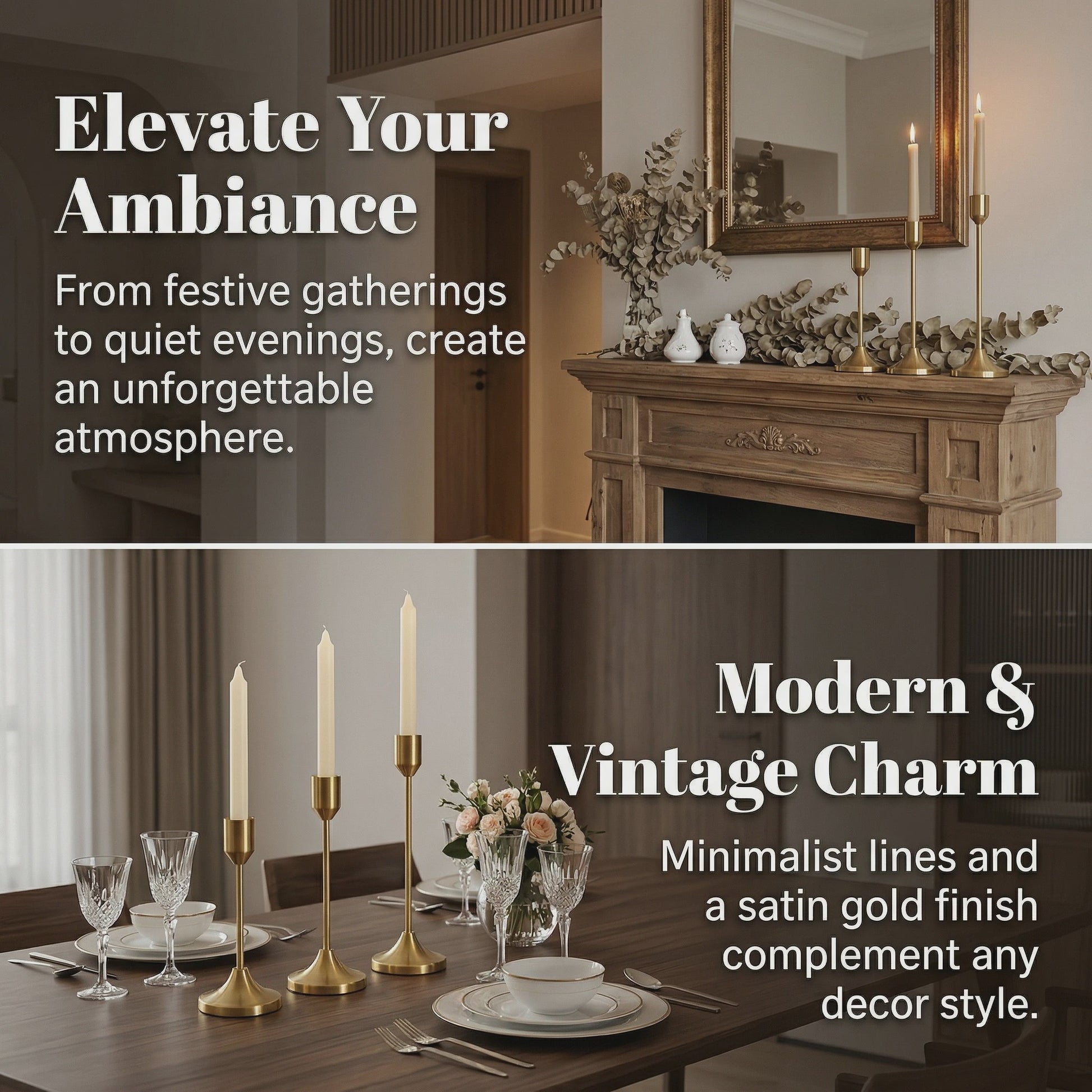 Set Kaarsenstandaards Klassiek Bullet-Head - Goud & Zwart - Decoratie & Tafeldecoratie