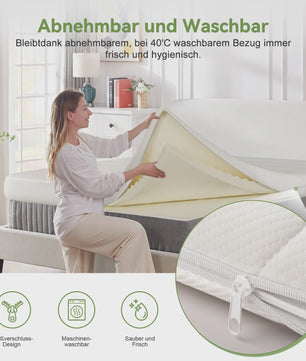 Adormii Topper 90x200 cm - 7-Zone Koudschuim Matrastop met Gel-schuim