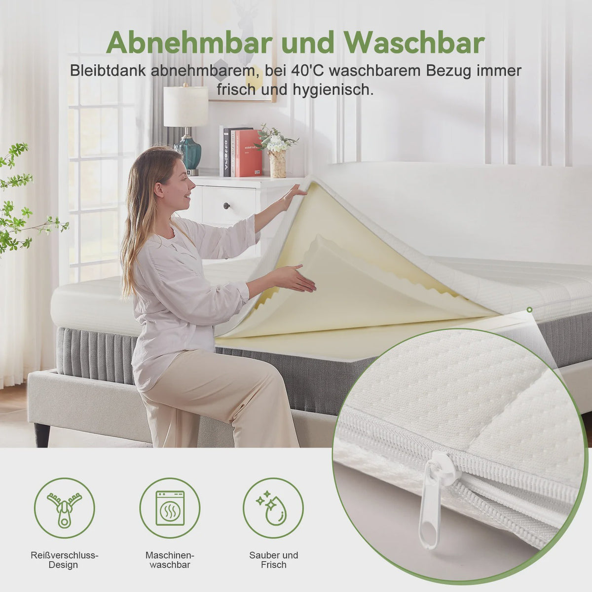 Adormii Topper 90x200 cm - 7-Zone Koudschuim Matrastop met Gel-schuim