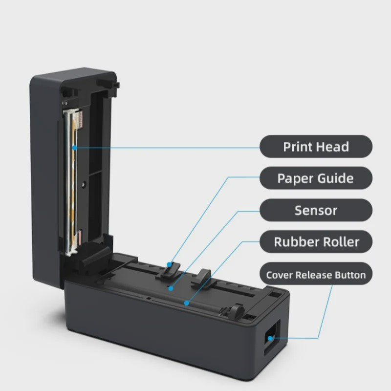 Draagbare Thermische Labelprinter - Geen Inkt Nodig, Bluetooth & USB, Hoge Snelheid voor Kleine Bedrijven