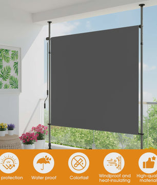 Verticale Buitenzonwering Balkon - Geen Boren Nodig - Met Handzwengel - Privacy & Zon/Windbescherming