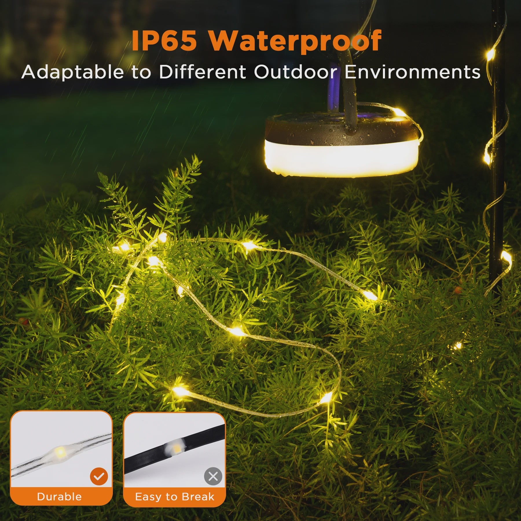 Lureshine 2-in-1 Camping Lamp & Slingerlicht - Oplaadbaar, Waterdicht & Veelzijdig