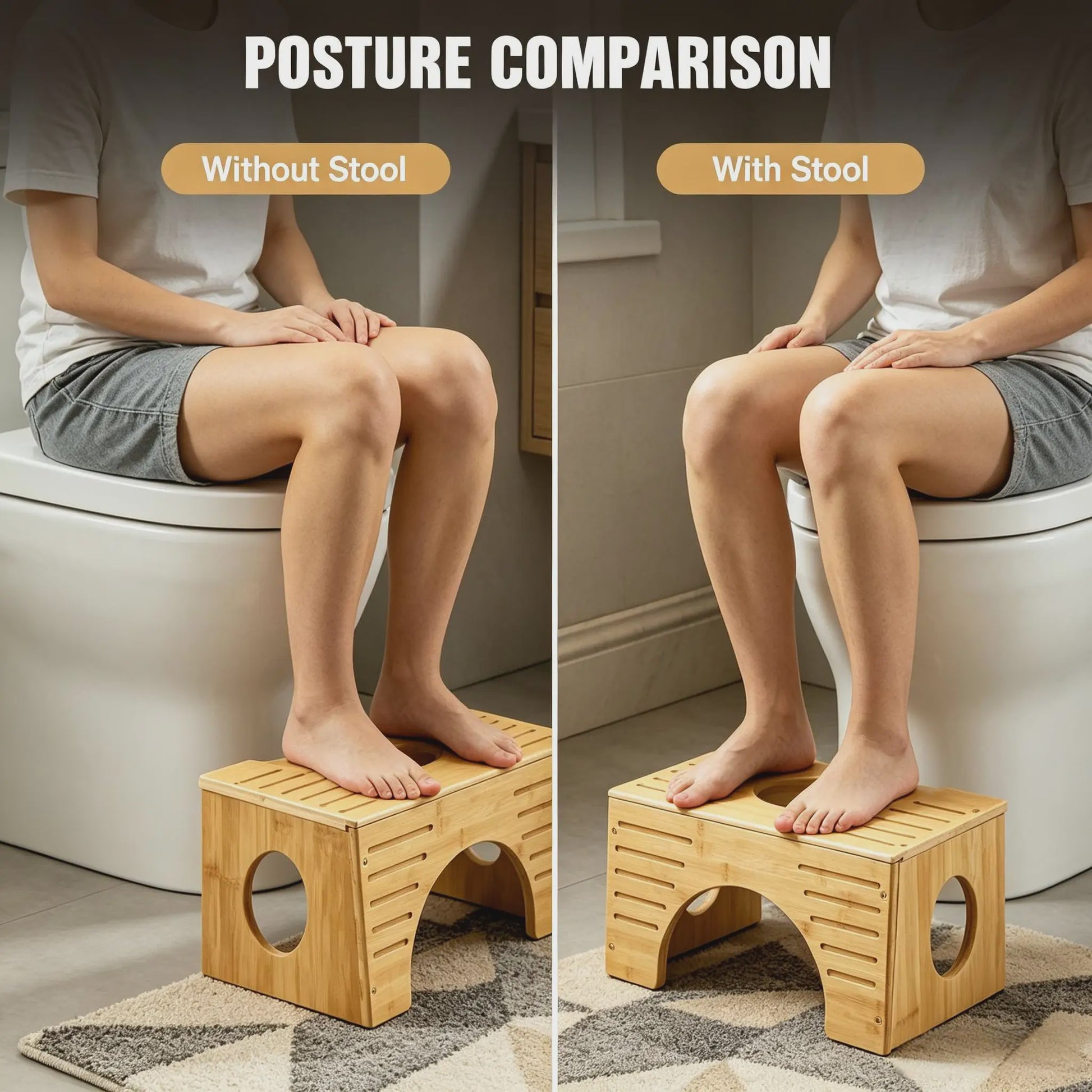 Ergonomische Bamboe Toiletkruk - Verbeter Je Houding en Ontlasting