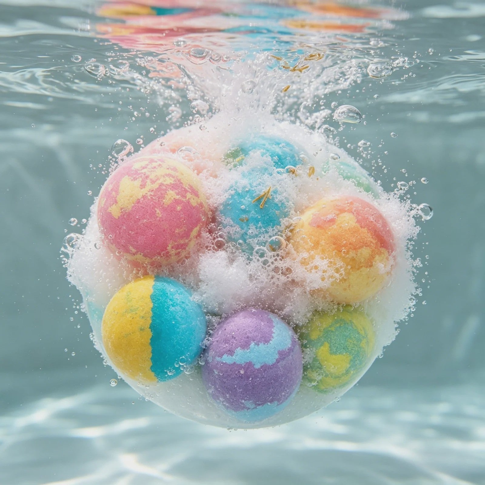 OceAura Luxe Badzout Set - 6x Ontspannende Bath Bombs met Lily, Rose & Rosemary - Huidverbeterend & Hydraterend