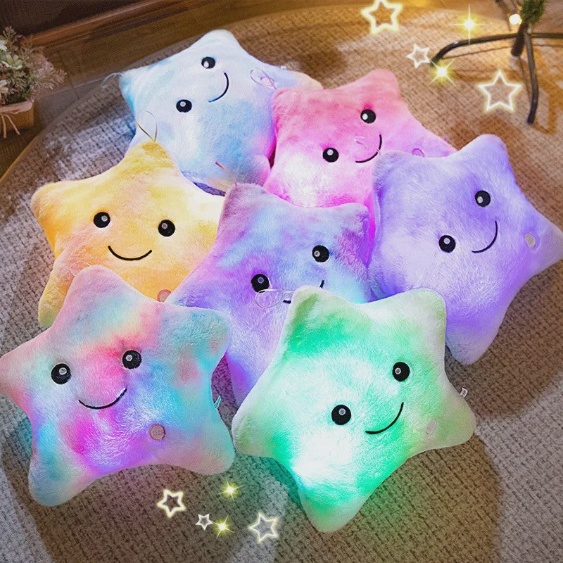 Glow-in-the-dark Ster Pluche Kussen - Zacht Verlicht Speelgoed voor Kinderen & Decoratie