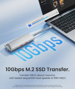 Vention USB-C Hub & M.2 NVMe SSD Enclosure: 10Gbps, 100W PD Oplader