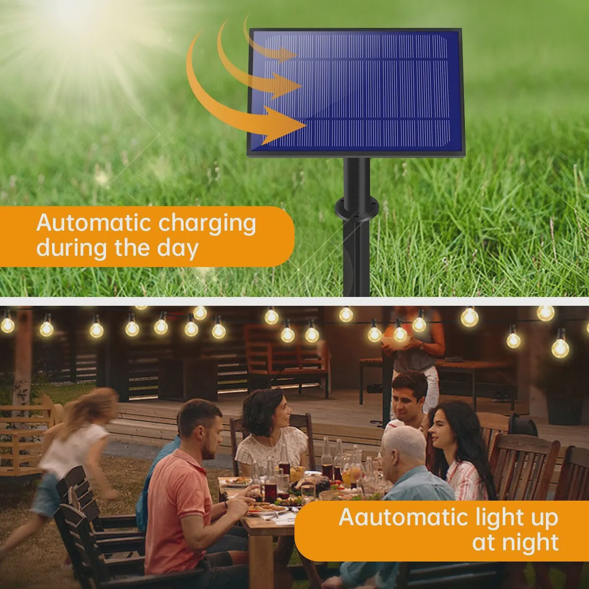 Waterproof Solar Kerstverlichting Slinger met RGB Kleuren en Shatterproof E27 S14 Lampjes - Ideaal voor Buitenfeesten
