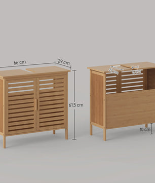 Bamboe Onderbouwmeubel voor Wastafel - 2 Deuren - 66x29 cm