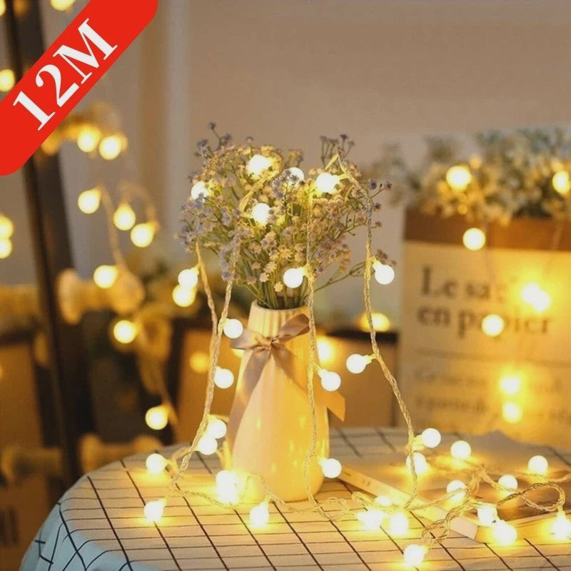 10 Meter LED Snoer Verlichting met Baljes - USB/Batterij - Buiten & Binnen - Feestelijk Decoratie Licht