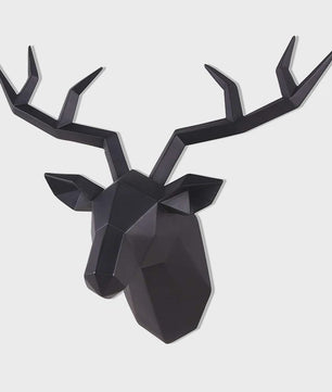 Moderne Hertenkop Wanddecoratie - Creatief Kunstobject met Geweien