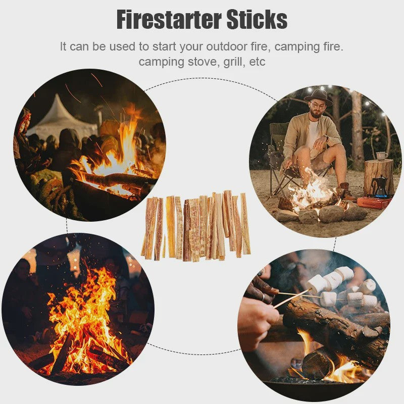 Fatwood Fire Starter Sticks - Natuurlijke Aanmaakhoutjes voor Buiten & Survival