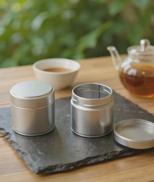 Mini Matcha Poeder Blikje - Dik Tinplate - Afsluitbare Opslagpot voor Thee & Kruiden