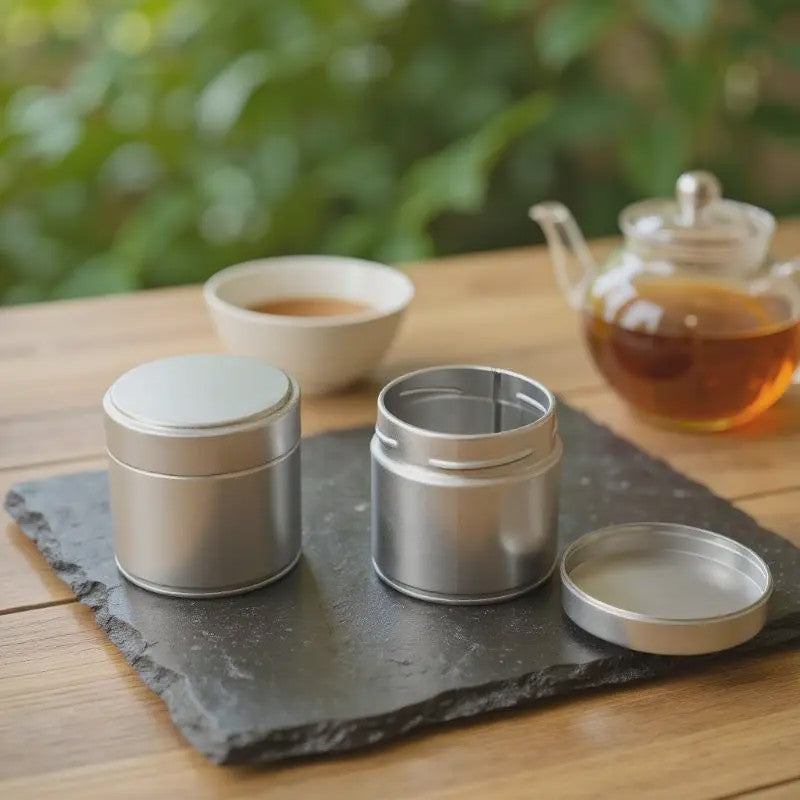 Mini Matcha Poeder Blikje - Dik Tinplate - Afsluitbare Opslagpot voor Thee & Kruiden
