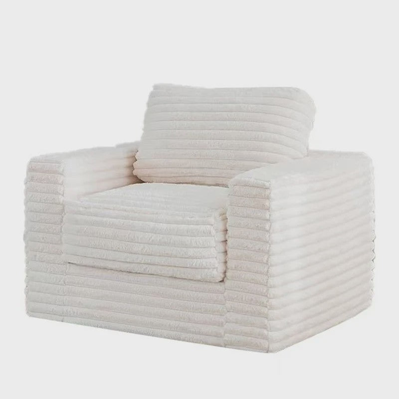 Moderne Fauteuil met Knopen en Verhoogde Rugleuning - Comfortabel Woonkamer Meubel (Grijs/Beige)