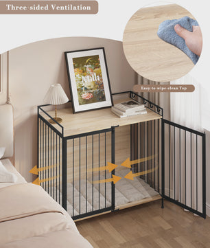 Stijlvolle Houten Hondenkennel met Afsluitbare Deur - 104x92x60cm