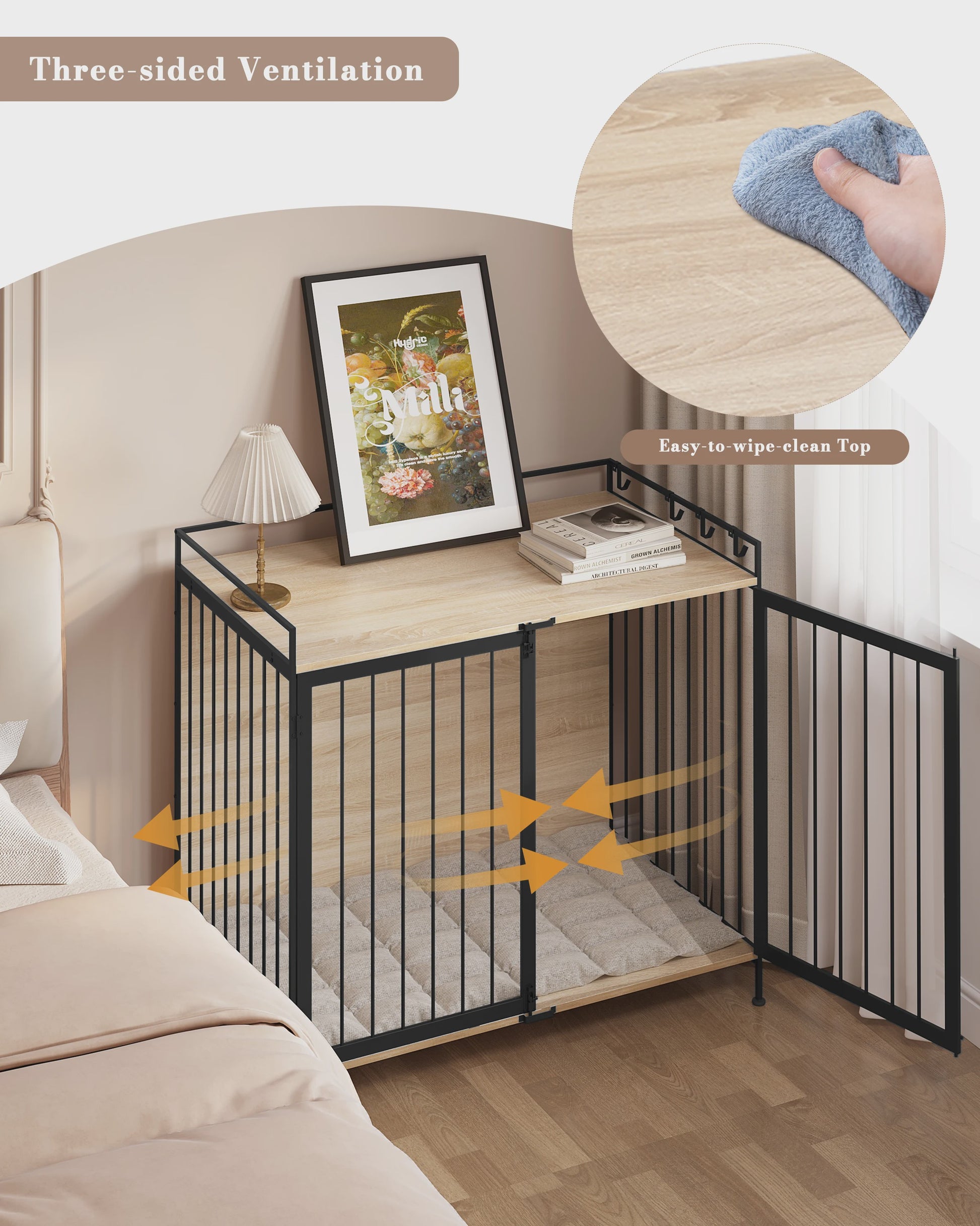 Stijlvolle Houten Hondenkennel met Afsluitbare Deur - 104x92x60cm
