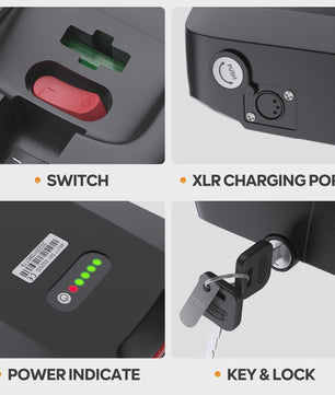 Lithium E-bike Batterij Pack 36V/48V/52V - 17.5Ah/20.8Ah Achterdrager Batterij
