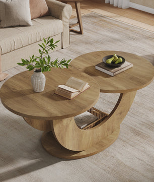 Moderne Ronde Salontafel met Uniek U-vormig Frame - 46 inch