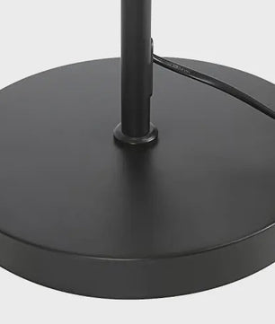 Moderne Zwarte Boog Vloerlamp met Stoffen Kap - E27 Fitting & Voetschakelaar