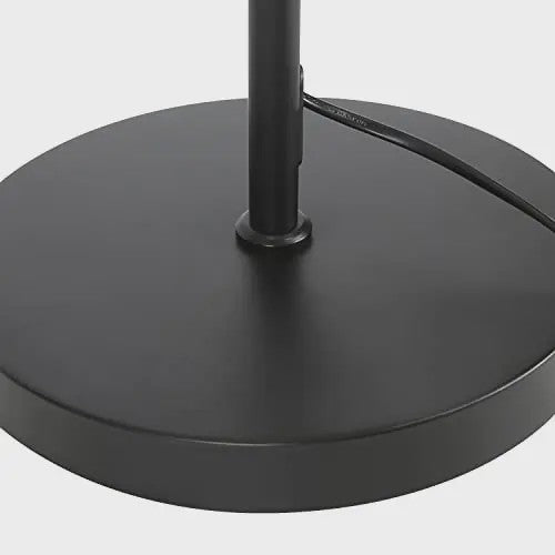 Moderne Zwarte Boog Vloerlamp met Stoffen Kap - E27 Fitting & Voetschakelaar