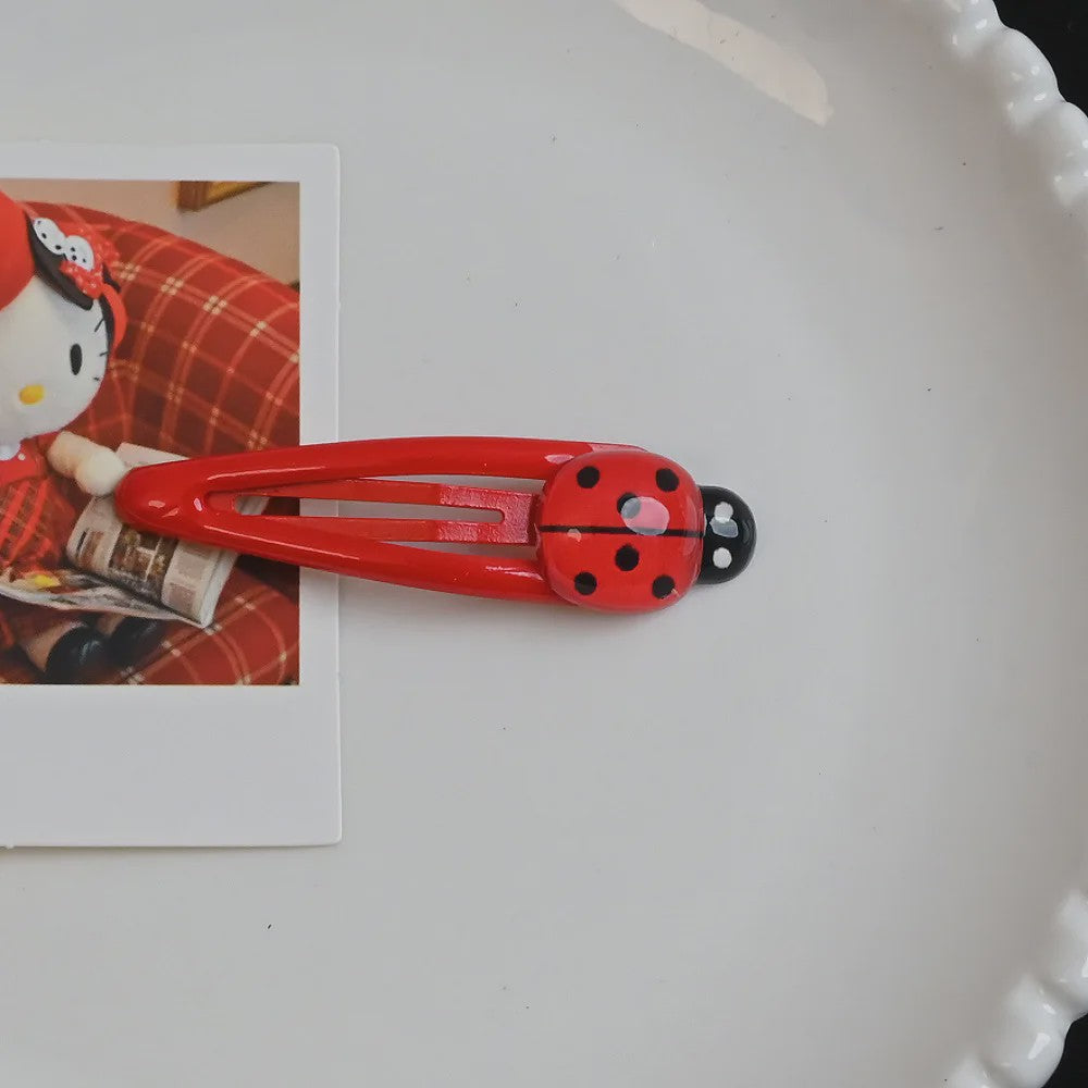 4x Schattige Rode Lieveheersbeestje Haarclips voor Kinderen - Leuke Snap Speldjes