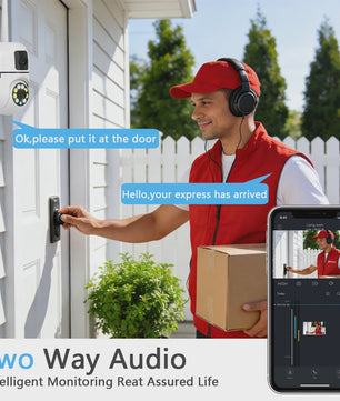2x WiFi Dual Lens Beveiligingscamera - Waterdicht, Binnen/Buiten, Bewegingsdetectie, Cloud Opslag