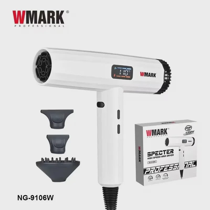 WMARK NG-9106W Professionele Haardroger - Warmte/Koude Instelling & Negatieve Ion Technologie