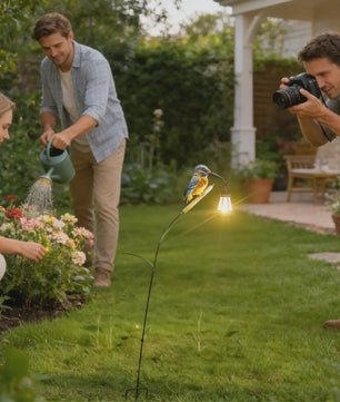 Zonne-energie IJsvogel Tuinlamp met Lantaarn - Waterdicht & Decoratief