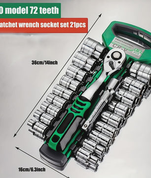 Professionele Ratel Socket Set 1/4", 3/8", 1/2" - Compacte Gereedschapskist voor Auto Reparatie