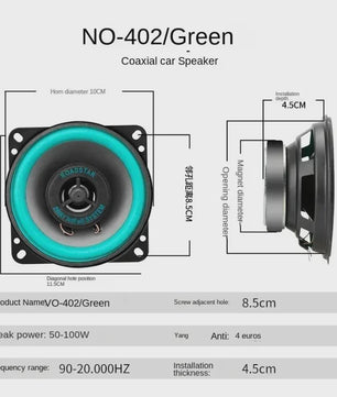 Universele Auto Coaxiale Speakers (4/5/6.5 Inch) - Hoge Kwaliteit HiFi Geluid