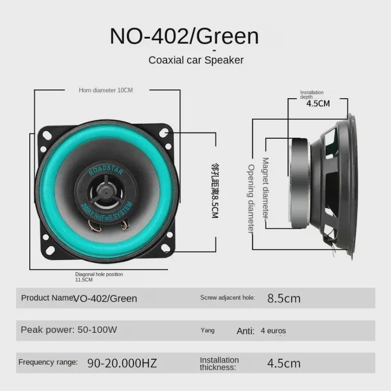Universele Auto Coaxiale Speakers (4/5/6.5 Inch) - Hoge Kwaliteit HiFi Geluid