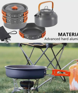 Kampeer Kookset Aluminium Outdoor Keukengerei Set - 12 Delig voor 2-3 Personen