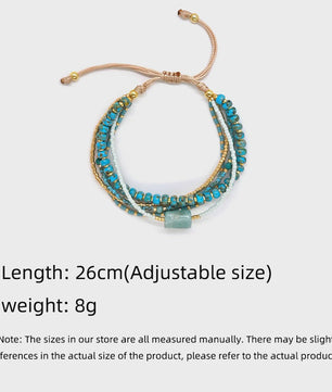 Bohemian Turquoise Kralen Armbanden Set - Multi-Layer Boho Stijl