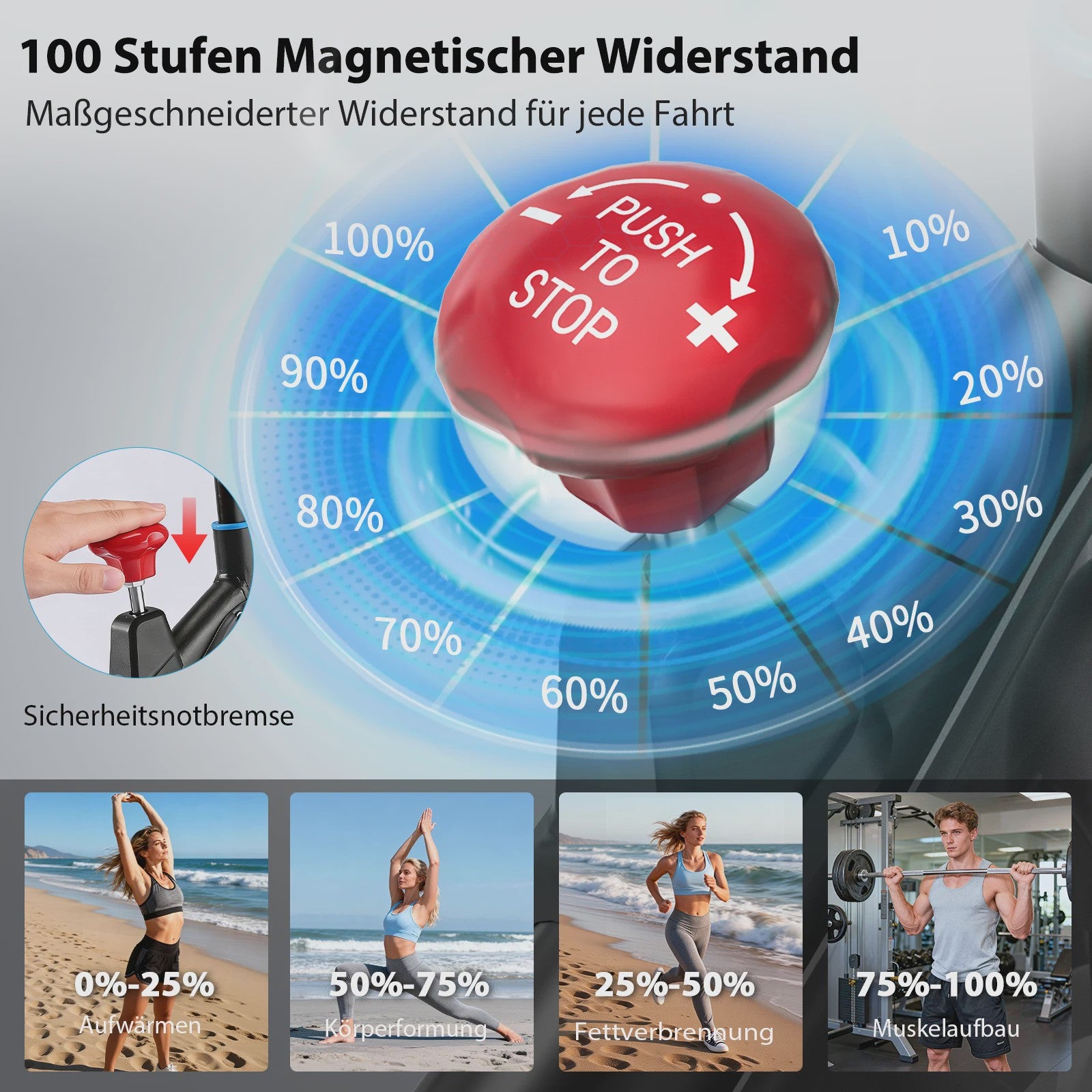 Wenoker Hometrainer Fiets met App & LCD Display - Stil, Magnetische Weerstand, Tablet Houder, Comfortabel Zadel - Max 160kg