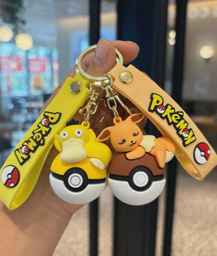 Pokémon Sleutelhanger Set met Pikachu, Eevee & Charmander - Leuke Anime Accessoire voor Tassen & Rugzakken