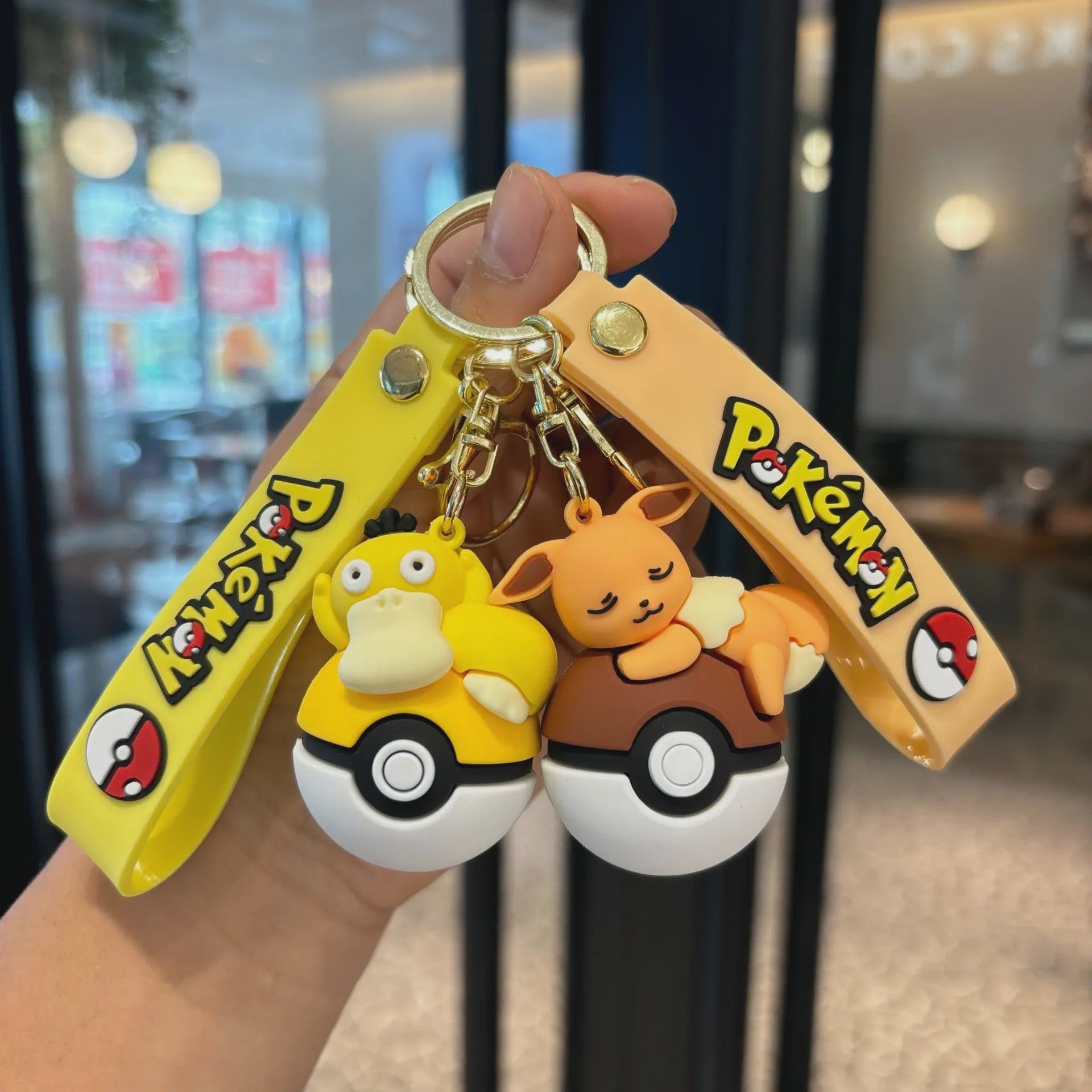 Pokémon Sleutelhanger Set met Pikachu, Eevee & Charmander - Leuke Anime Accessoire voor Tassen & Rugzakken