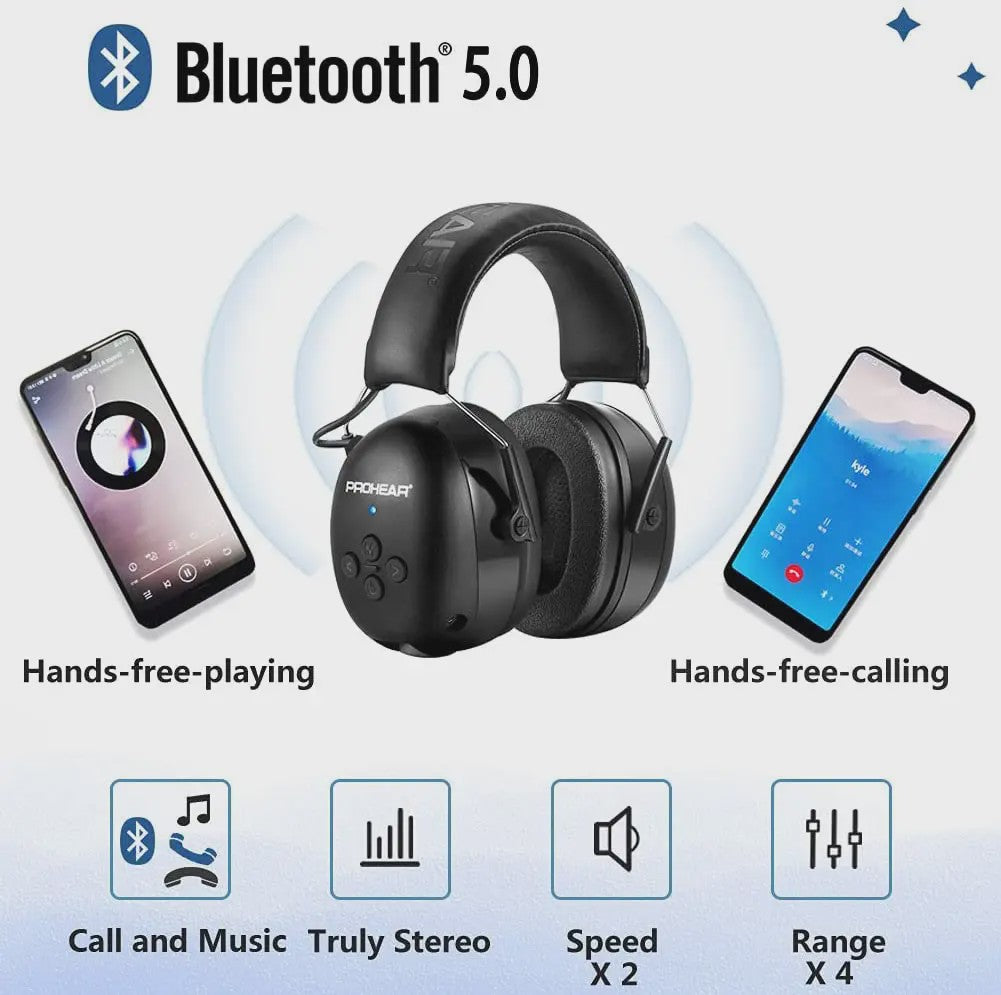 ZOHAN Bluetooth Koptelefoon met Gehoorbescherming - Ruisonderdrukking, Muziek & Opladen