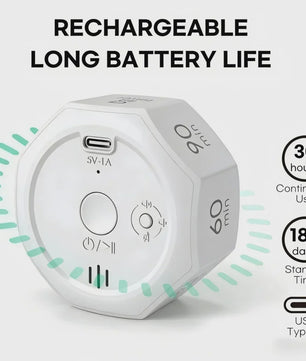 Visuele Flip Timer Kubus met LED Scherm & Gravity Sensor - Tijdmanagement Tool