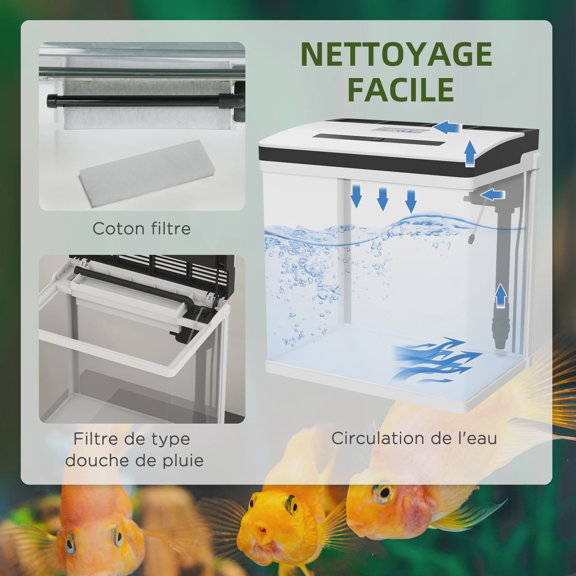 Pawut Aquarium 28L met LED Verlichting en Filter - Wit