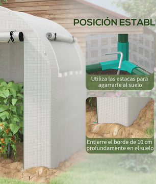 Outsunny Kweekkas 180x180x200 cm met Roldeur en Mesh Raam