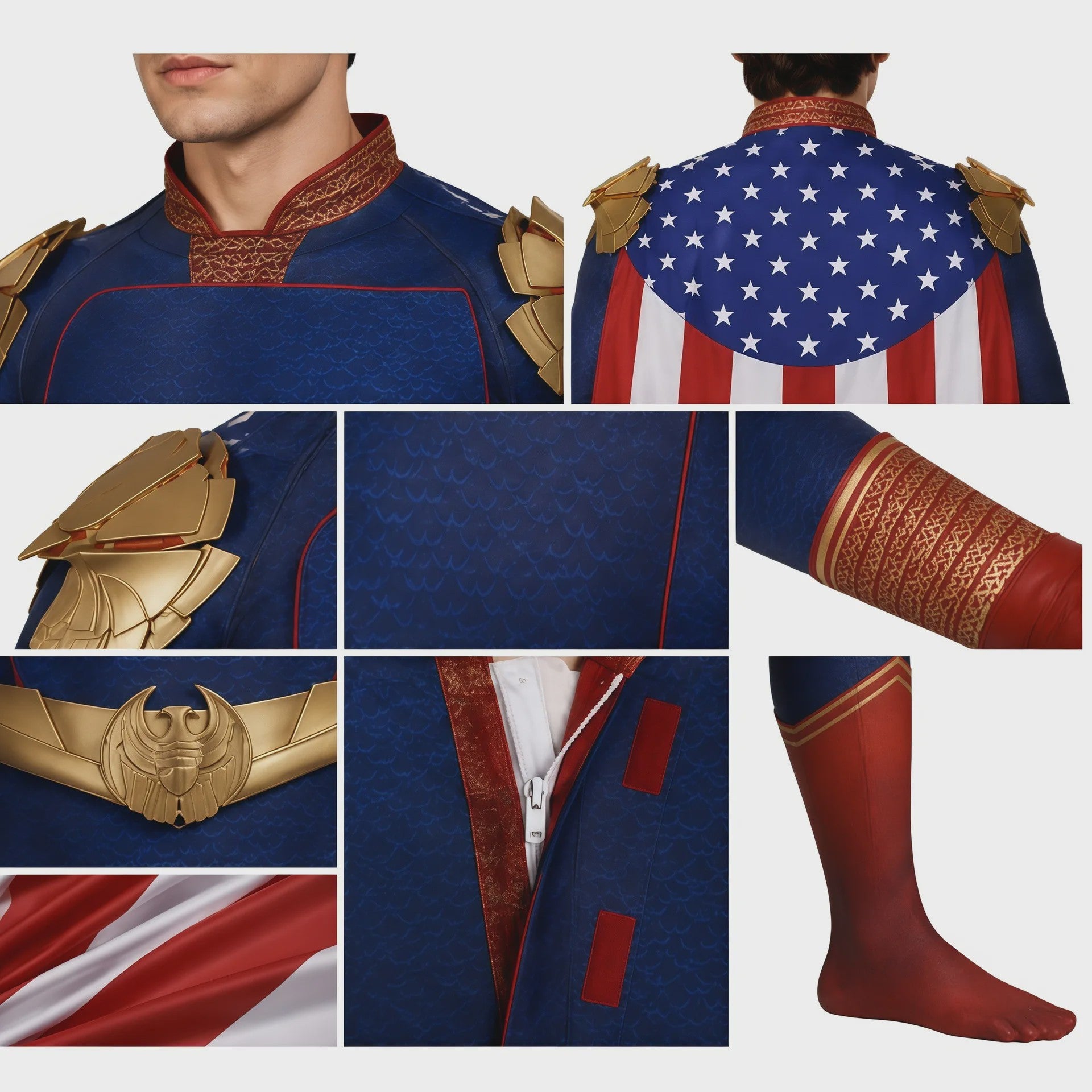 Homelander Cosplay Kostuum - The Boys Superheld Jumpsuit voor Halloween & Feesten
