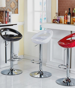 Set van 2 Barkrukken met Rugleuning - In Hoogte Verstelbaar - Modern Design