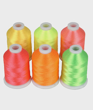 Simthread 6 Neon Fluorescerende Polyester Borduur Garen Spoelen - 1000m