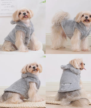 Schattige Fleece Hondenkleding met Capuchon - Winterjas voor Kleine en Middelgrote Honden & Katten